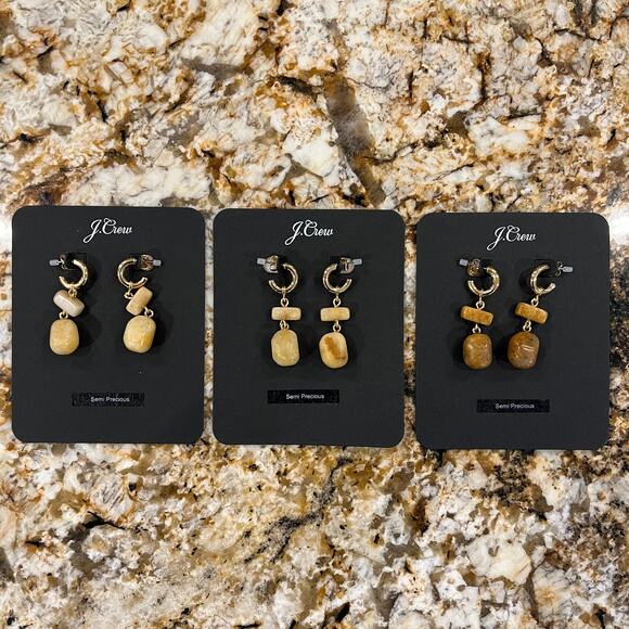 NWT J. Crew Vibrant Red Semiprecious Stone Drop Earrings - Sold Separately - Picture 10 of 10